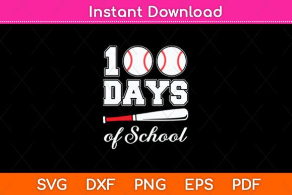 100 Days of School Baseball Lover Svg