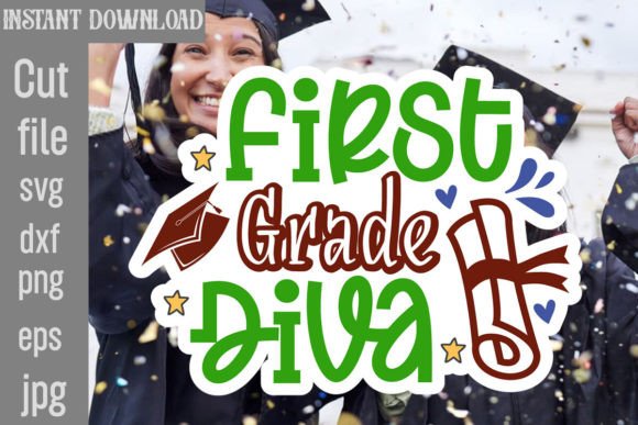 First Grade Diva SVG Cut File: A Versatile Graphic Design Asset for Crafts and Branding