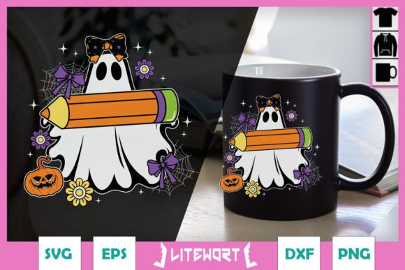 Floral Halloween Teacher Mrs Smith SVG Graphics & Crafts