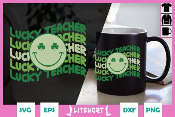 Groovy Lucky Teacher St. Patrick's SVG: Graphics for Crafts