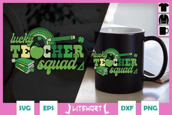 Lucky Teacher Squad Rainbow SVG: Graphics for Crafts