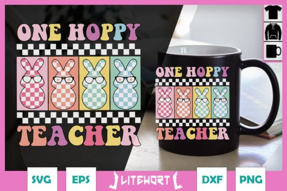 One Hoppy Teacher Bunny Easte SVG: Graphics for Crafts