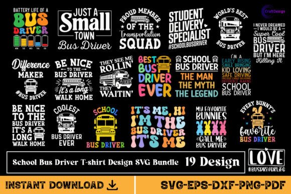 School Bus Driver SVG Bundle Cut File