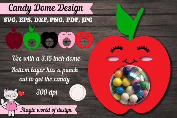 Teacher Candy Dome Svg, Apple Candy Dome