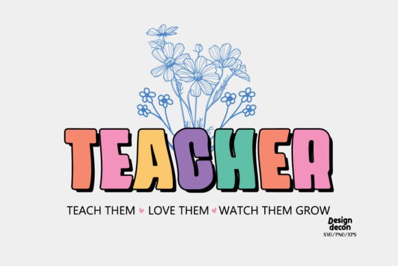 Teacher Flower Sublimation SVG for Crafts and Graphics