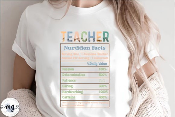 Teacher Nutrition Facts - SVG Graphics and Crafts