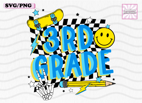 Third Grade Retro School Boy Pencil SVG for Crafts